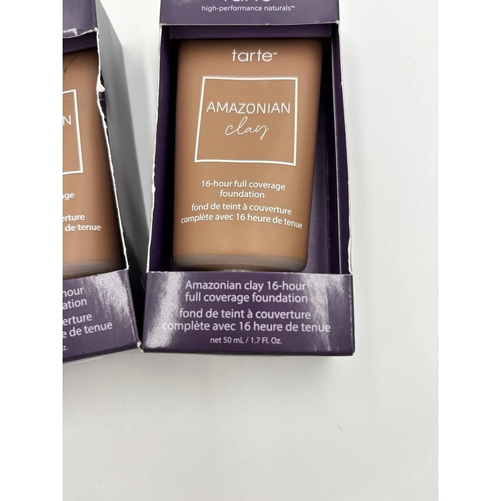 Tarte Amazonian Clay 16-Hour Full Coverage Foundation 51S DEEP SAND (LOT‎ of 2)